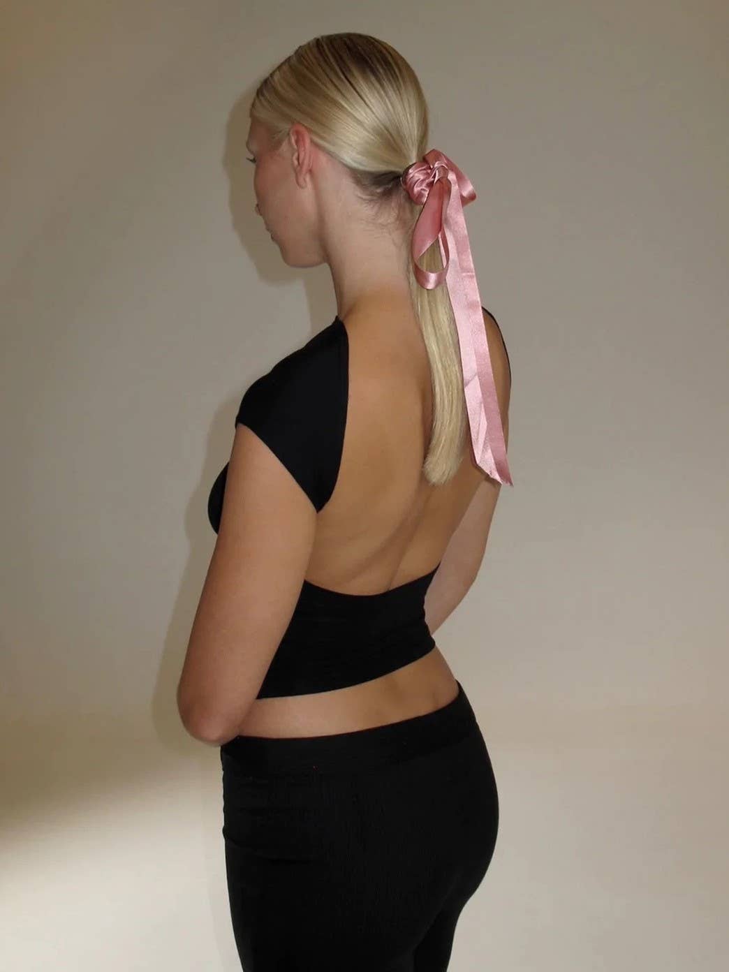 Porsha Cap Sleeve Backless Shirt -Black